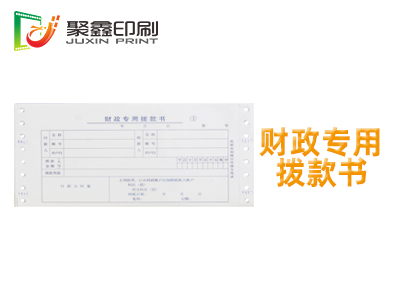 财政专用拨款书，财政专用电脑纸印刷，财政专用印刷